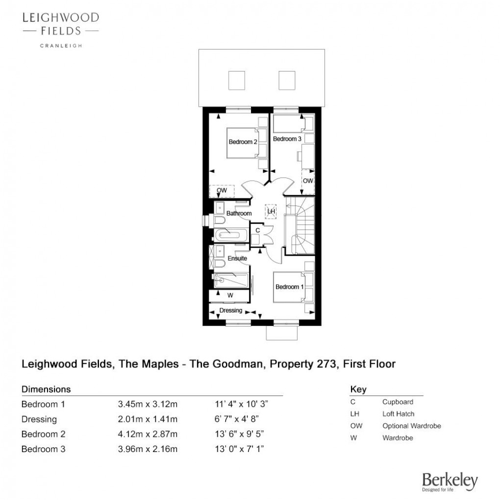 Floorplan for The Goodman, Leighwood Fields, Cranleigh