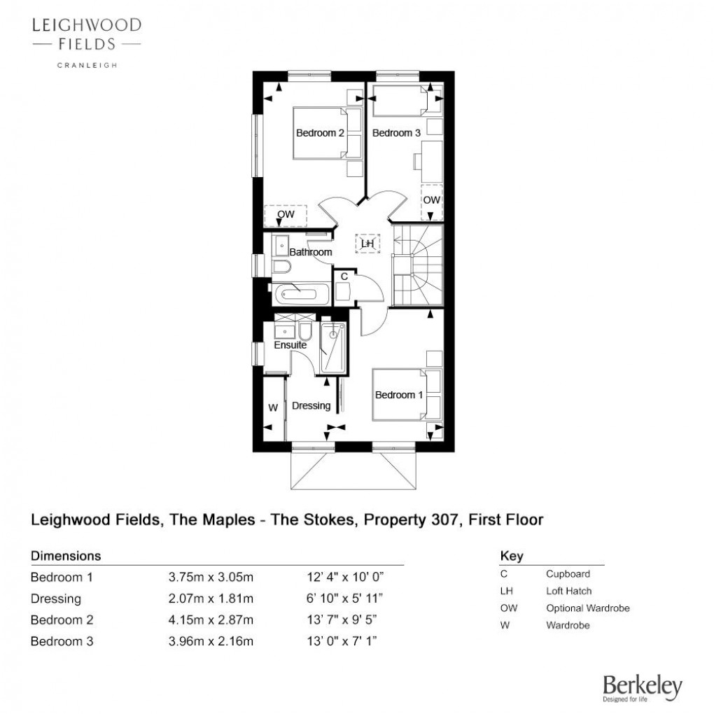 Floorplan for The Stokes, Leighwood Fields, Cranleigh