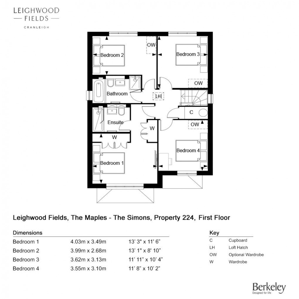 Floorplan for The Simons, Leighwood Fields, Cranleigh