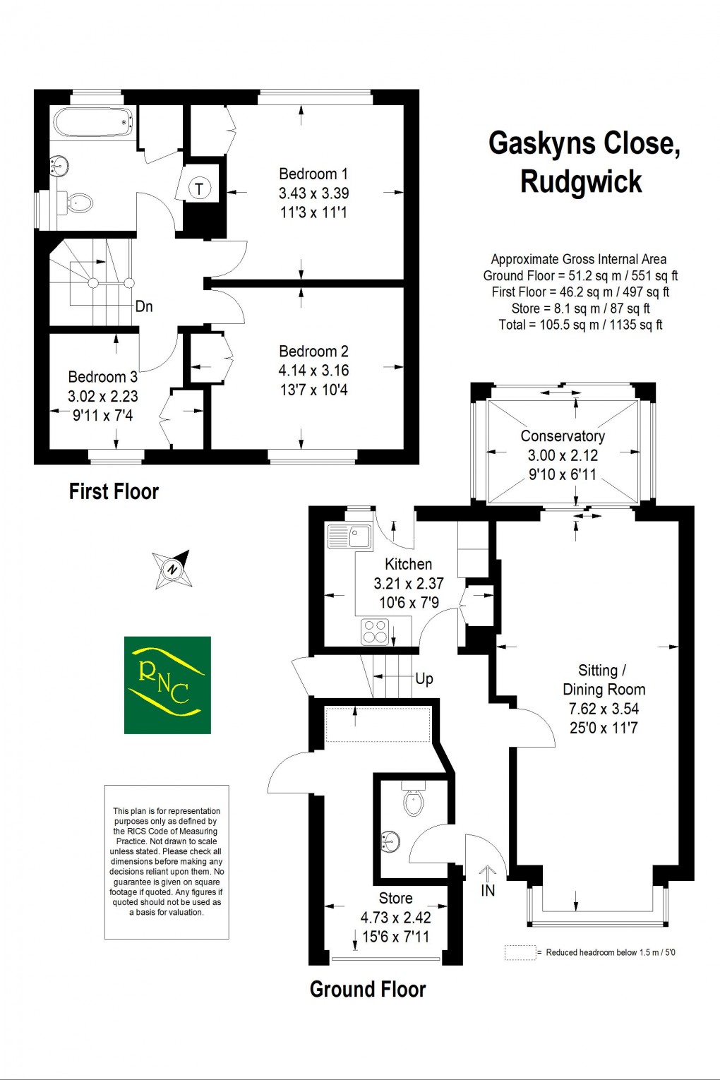 Floorplan for Gaskyns Close, Rudgwick