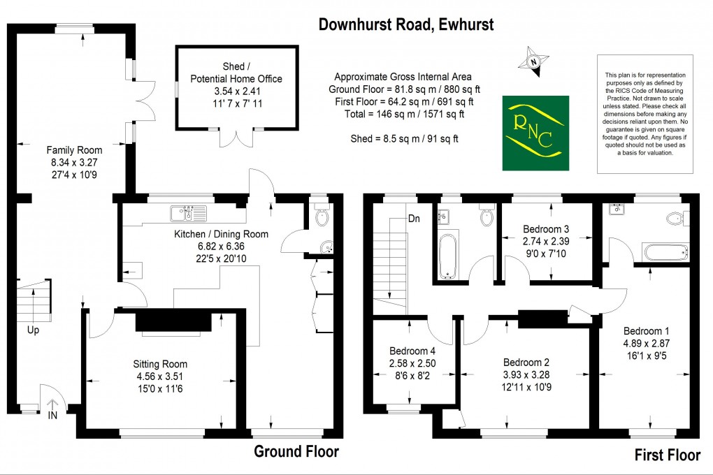 Floorplan for Downhurst Road, Ewhurst