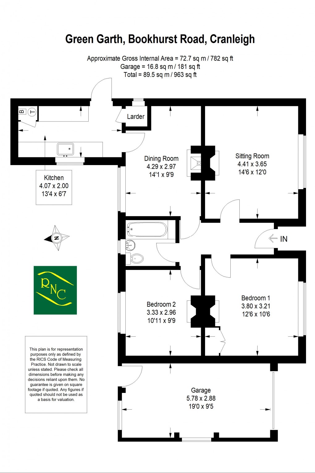 Floorplan for Bookhurst Road, Cranleigh