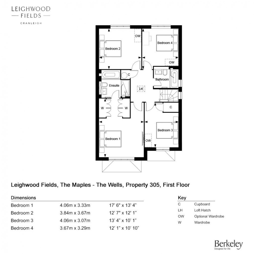 Floorplan for The Wells, Leighwood Fields, Cranleigh