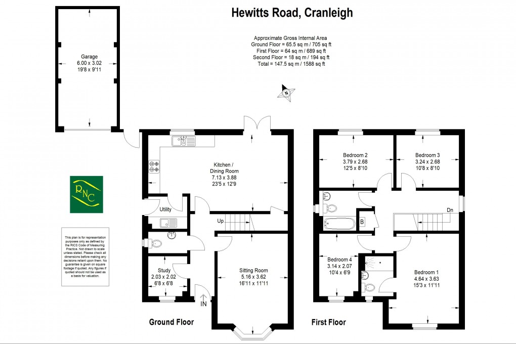 Floorplan for Hewitts Road, Cranleigh