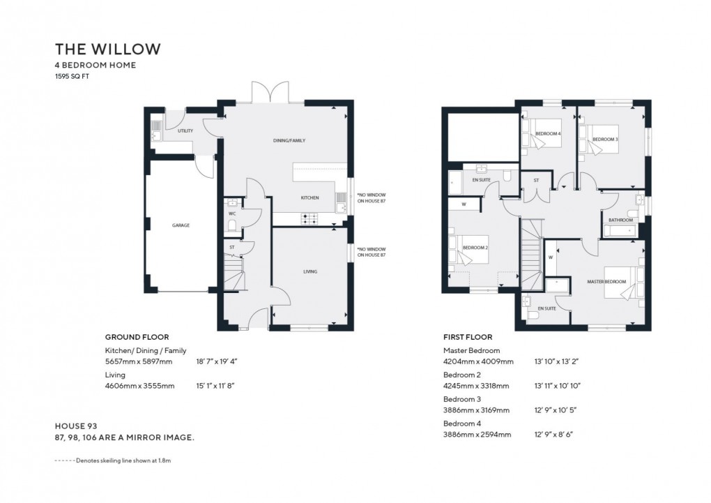 Floorplan for The Willow at Amber Waterside, Alfold Road, Cranleigh