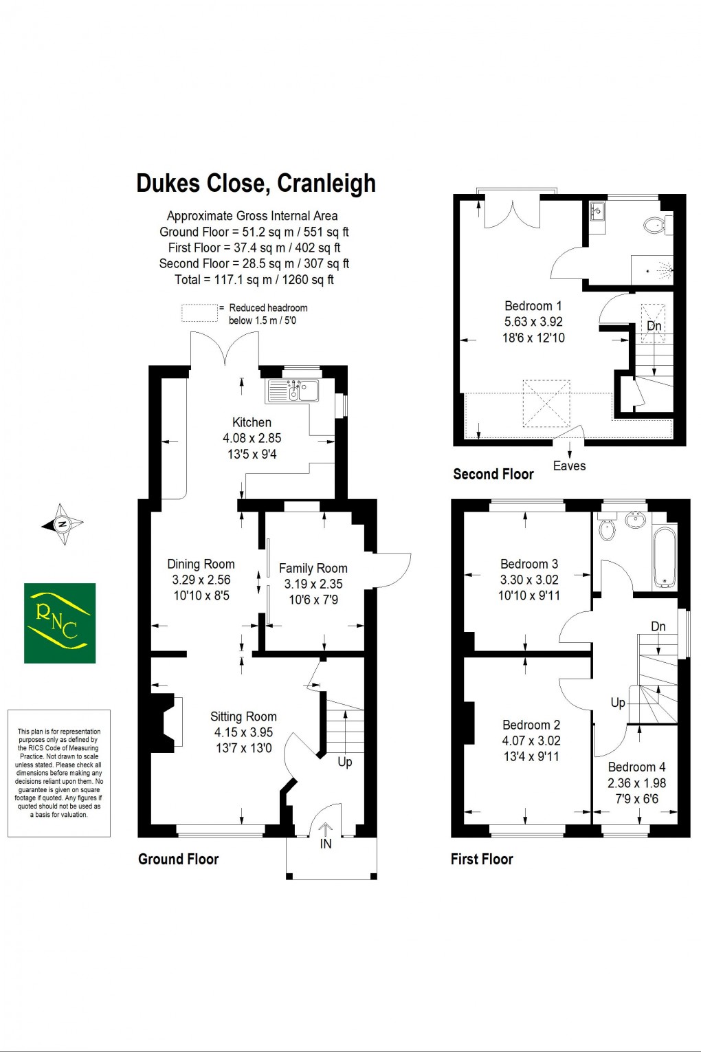 Floorplan for Dukes Close, Cranleigh