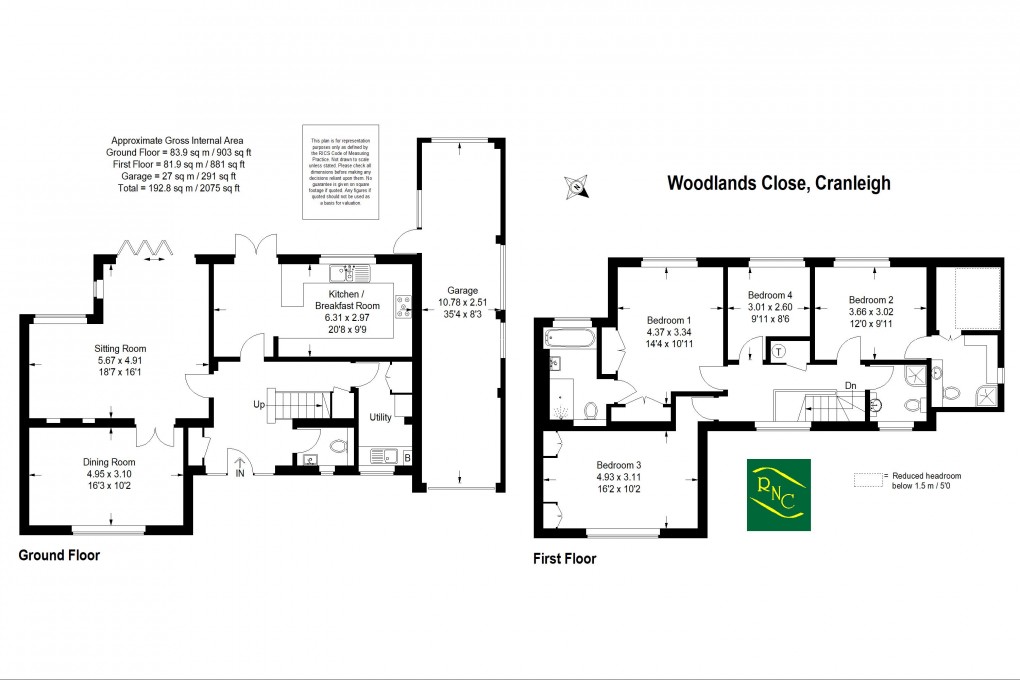 Floorplan for Woodlands Close, Cranleigh