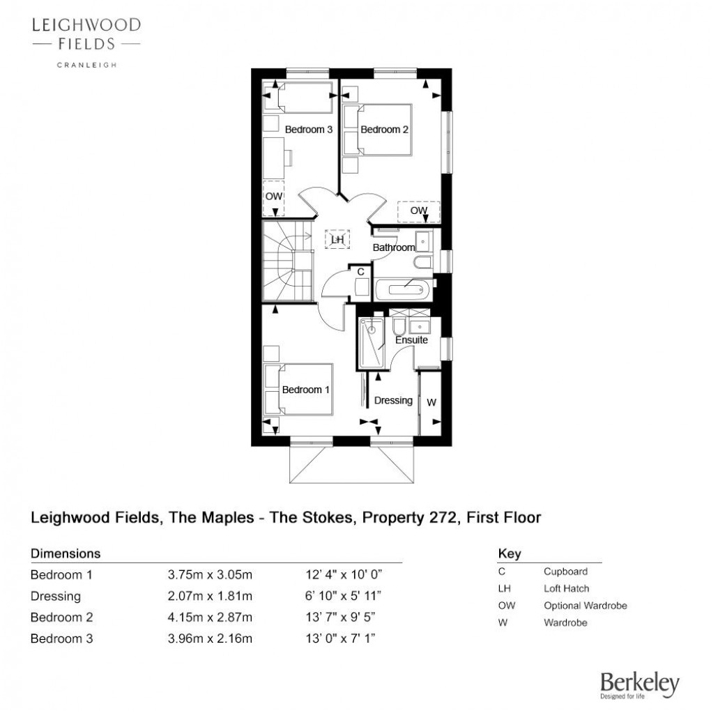 Floorplan for The Stokes, Leighwood Fields, Cranleigh
