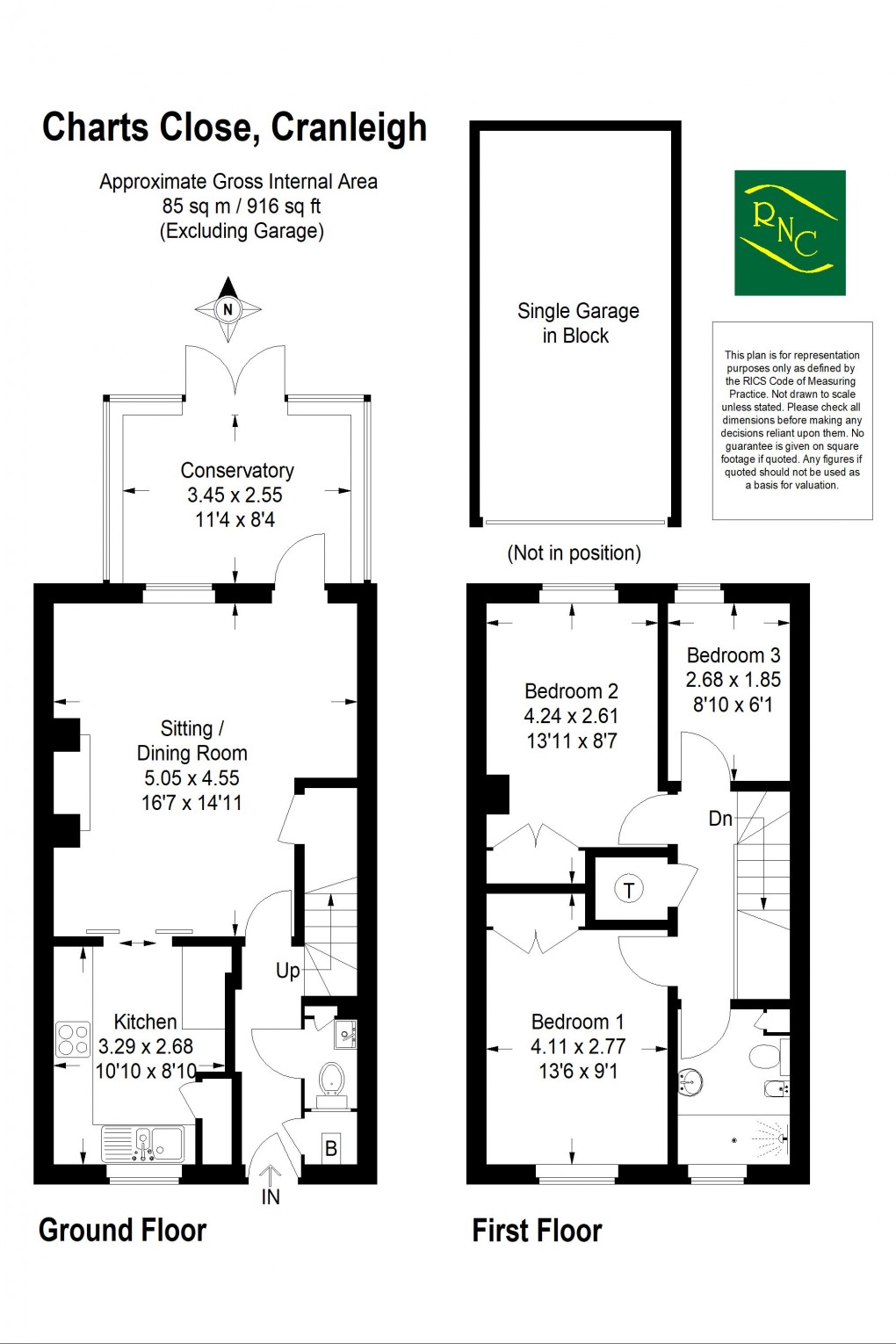 Floorplan for Charts Close, Cranleigh