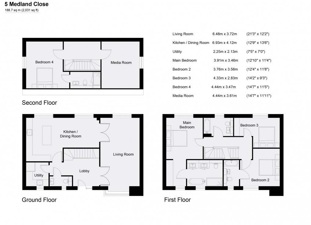 Floorplan for Medlands, Alfold Gardens, Alfold, Cranleigh, GU6