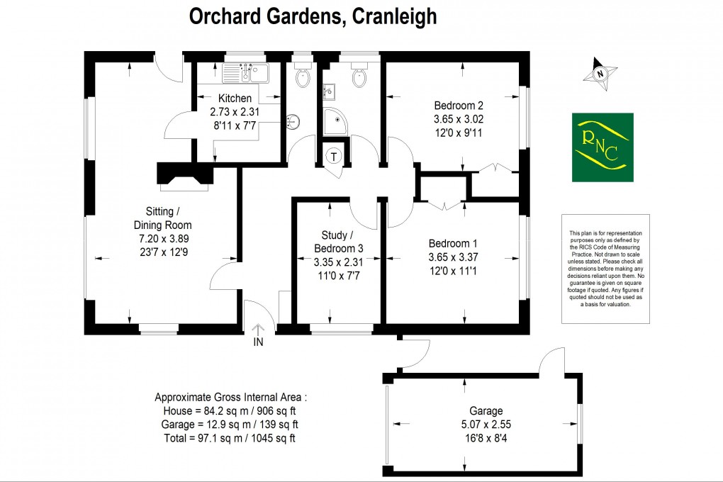Floorplan for Orchard Gardens, Cranleigh