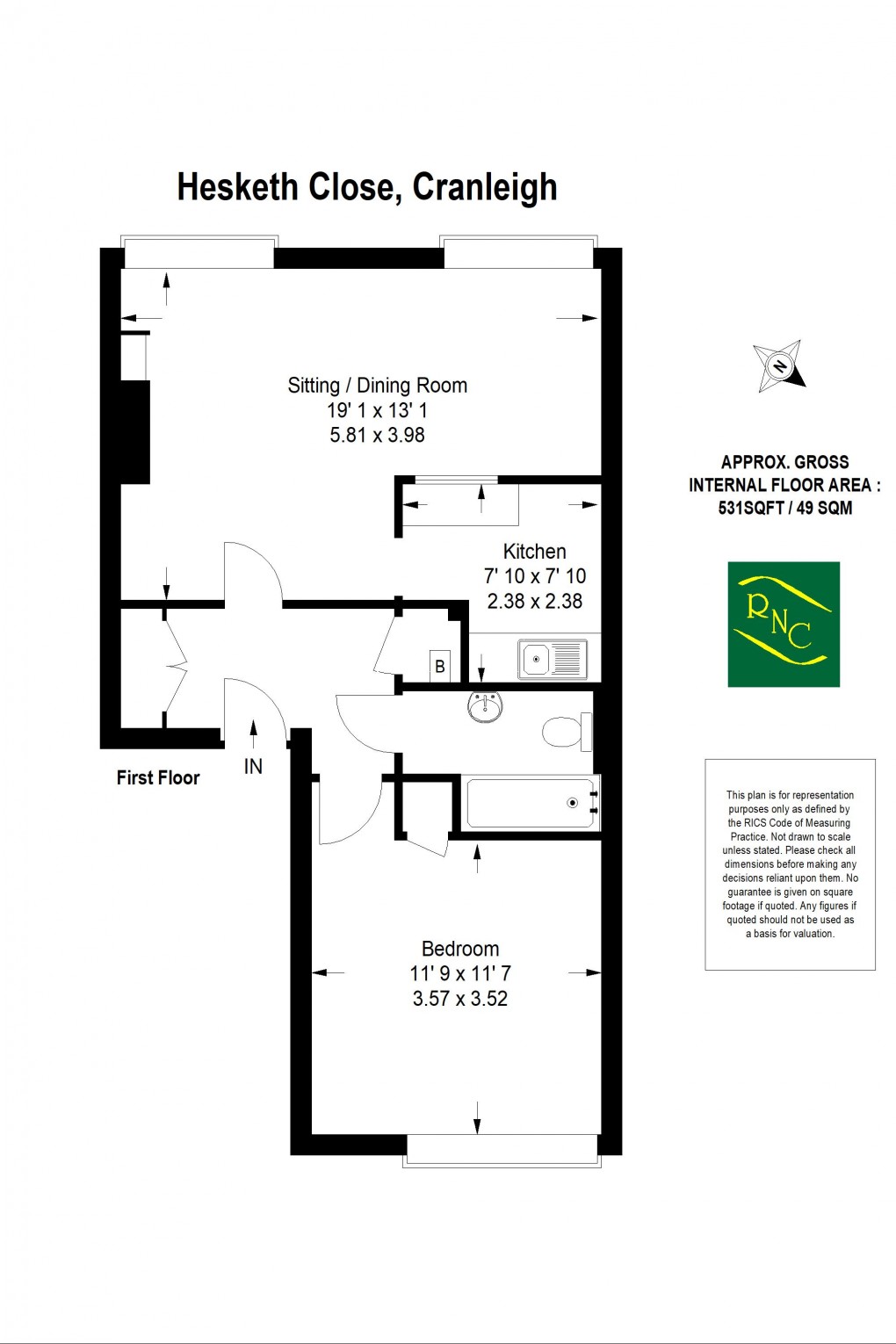 Floorplan for Hesketh Close, Cranleigh