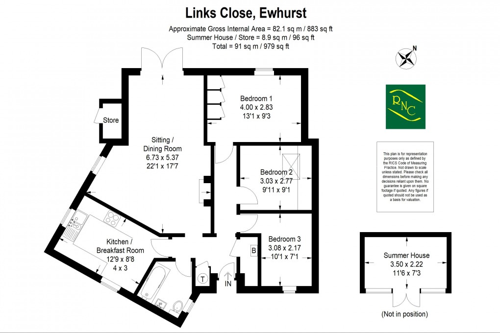 Floorplan for Links Close, Ewhurst