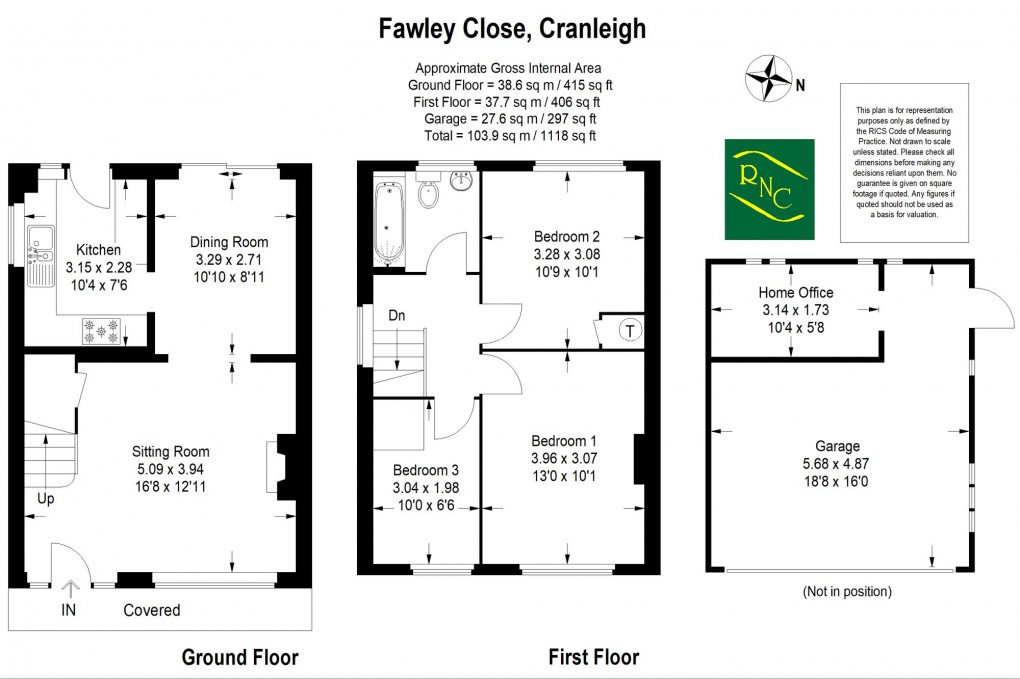 Floorplan for Fawley Close, Cranleigh, GU6