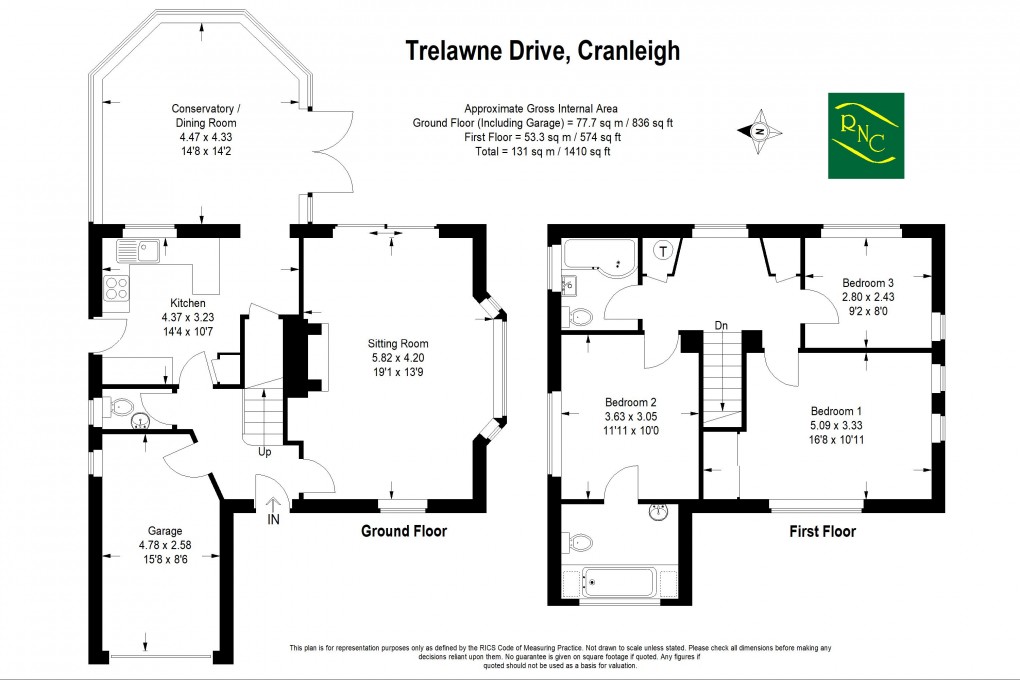 Floorplan for Trelawne Drive, Cranleigh