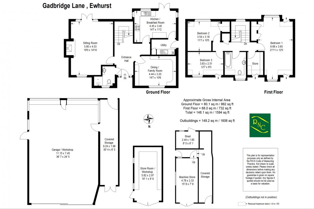 Floorplan for Gadbridge Lane, Ewhurst, GU6