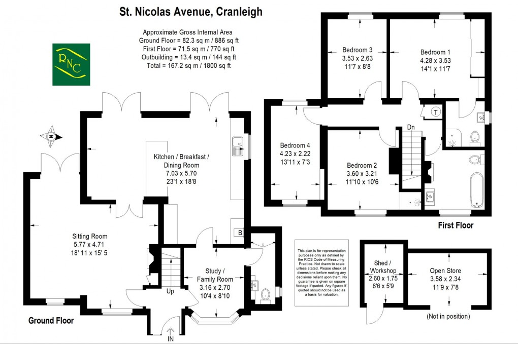 Floorplan for St. Nicolas Avenue, Cranleigh, GU6