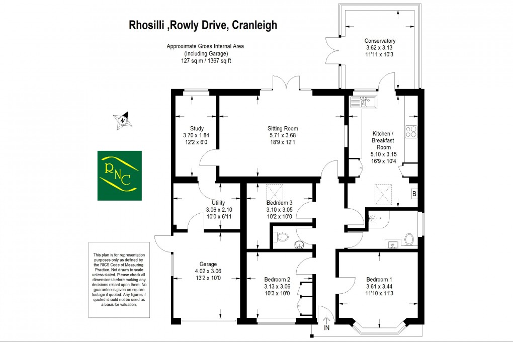 Floorplan for Rowly Drive, Cranleigh