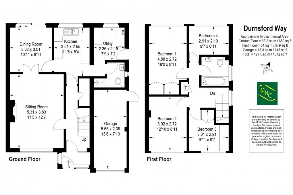 Floorplan for Durnsford Way, Cranleigh, GU6
