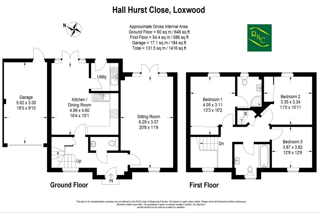 Floorplan for Hall Hurst Close, Loxwood, RH14