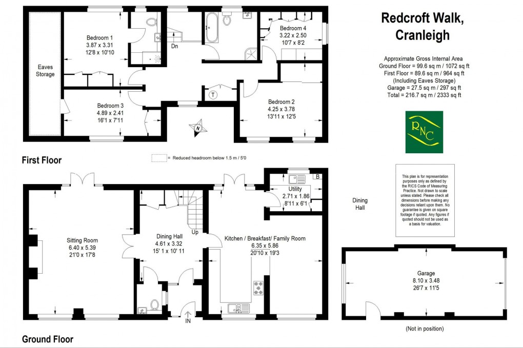Floorplan for Redcroft Walk, Cranleigh, GU6
